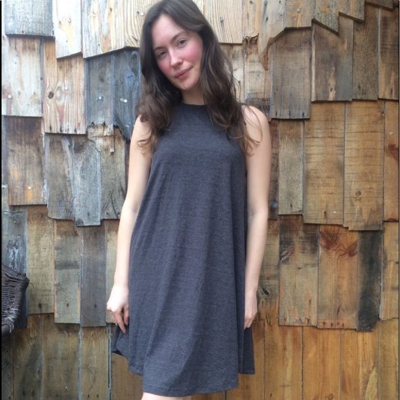 Sleeveless Dark Gray Dress | Minimalist Chic Comfy - Picture 1 of 3